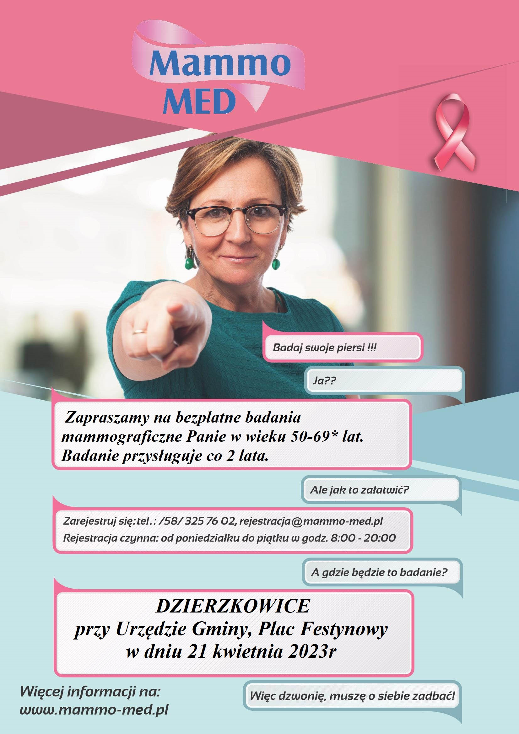 Bezpłatne badania mammograficznych, w ramach programu profilaktyka raka piersi- etap podstawowy
