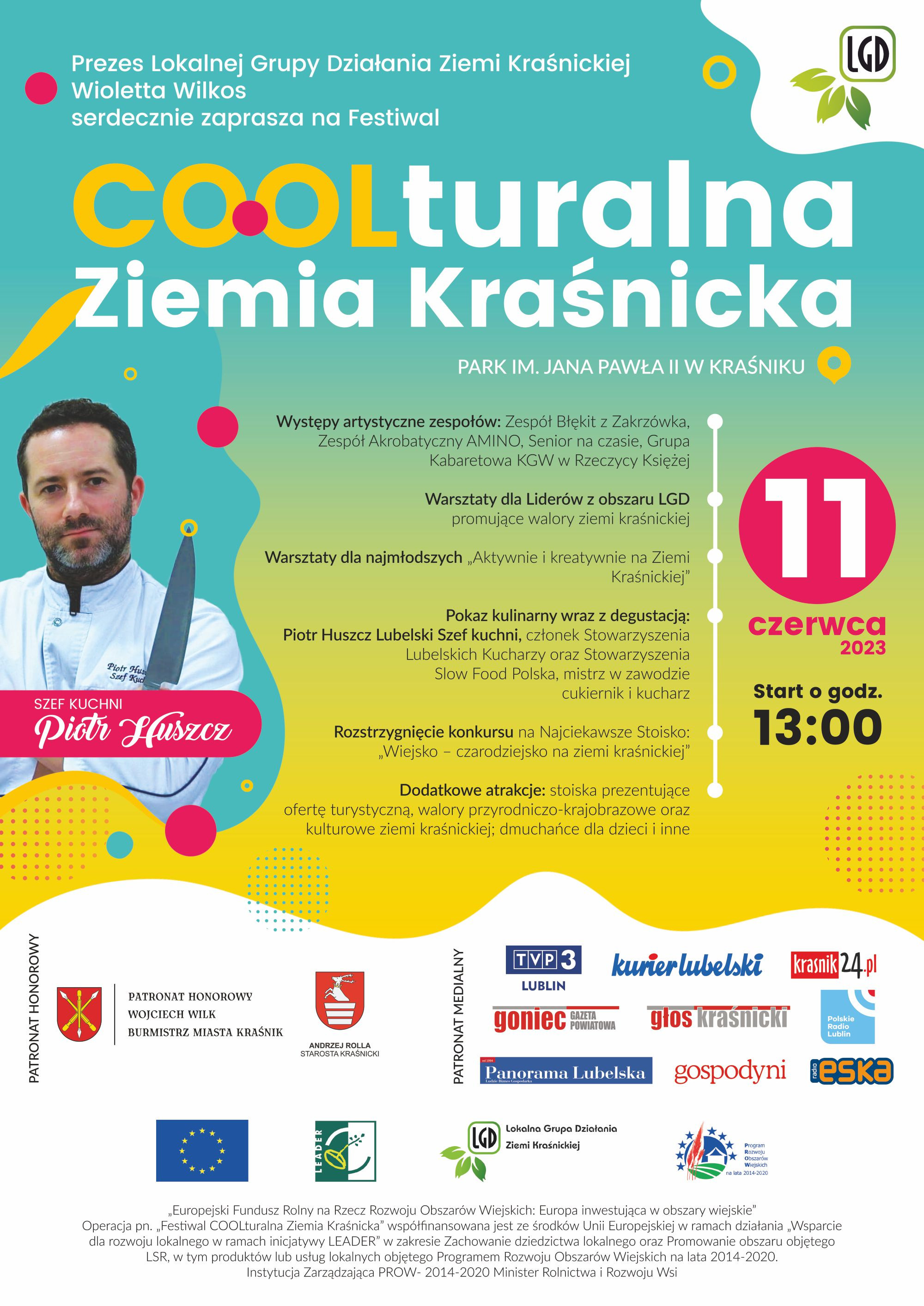 Festiwal COOLturalna Ziemia Kraśnica w dniu 11.06.2023 w Parku im. Jana Pawła II