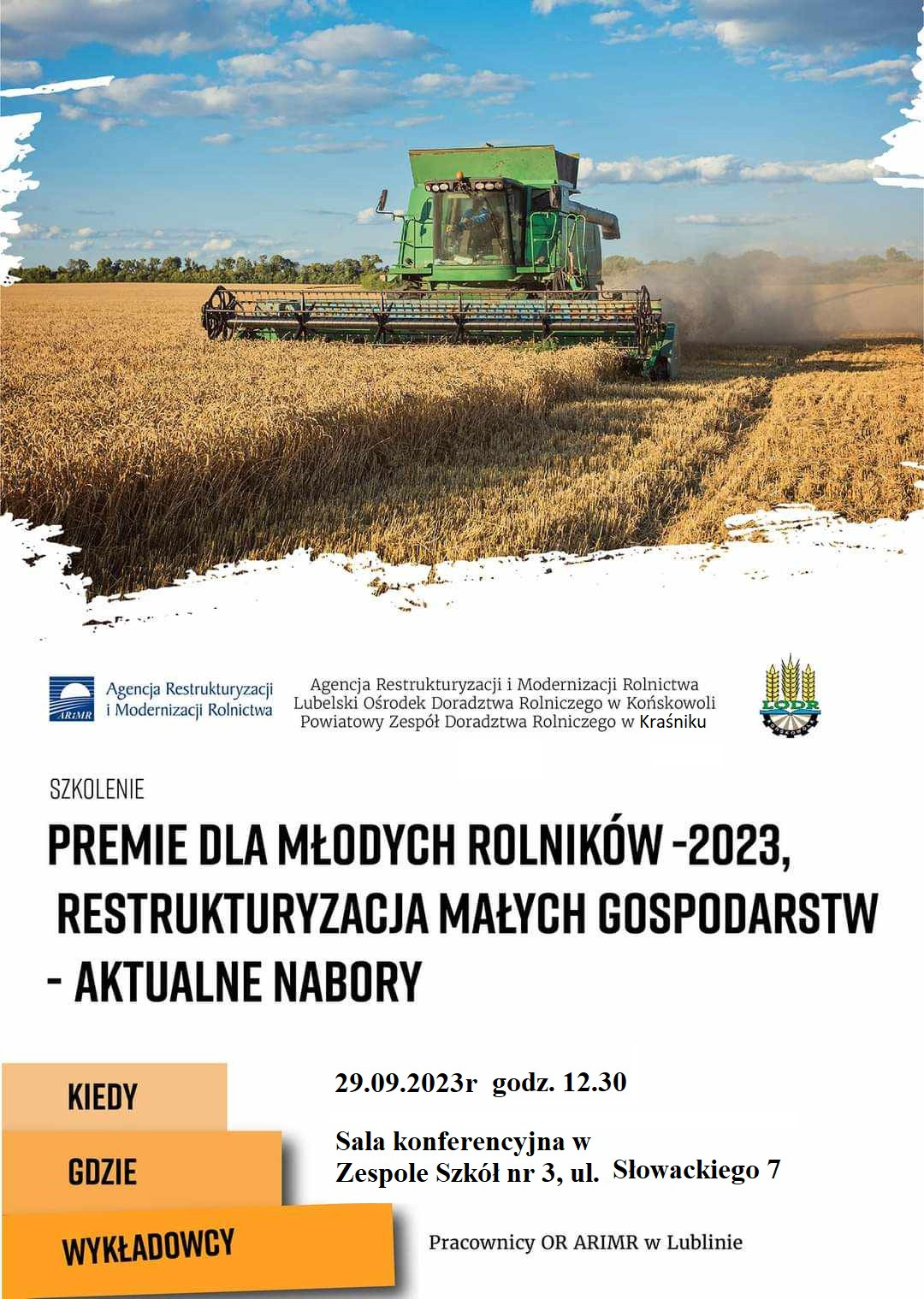Premie dla młodych rolników - 2023 restrukruryzacja małych gospodarst - aktualne nabory