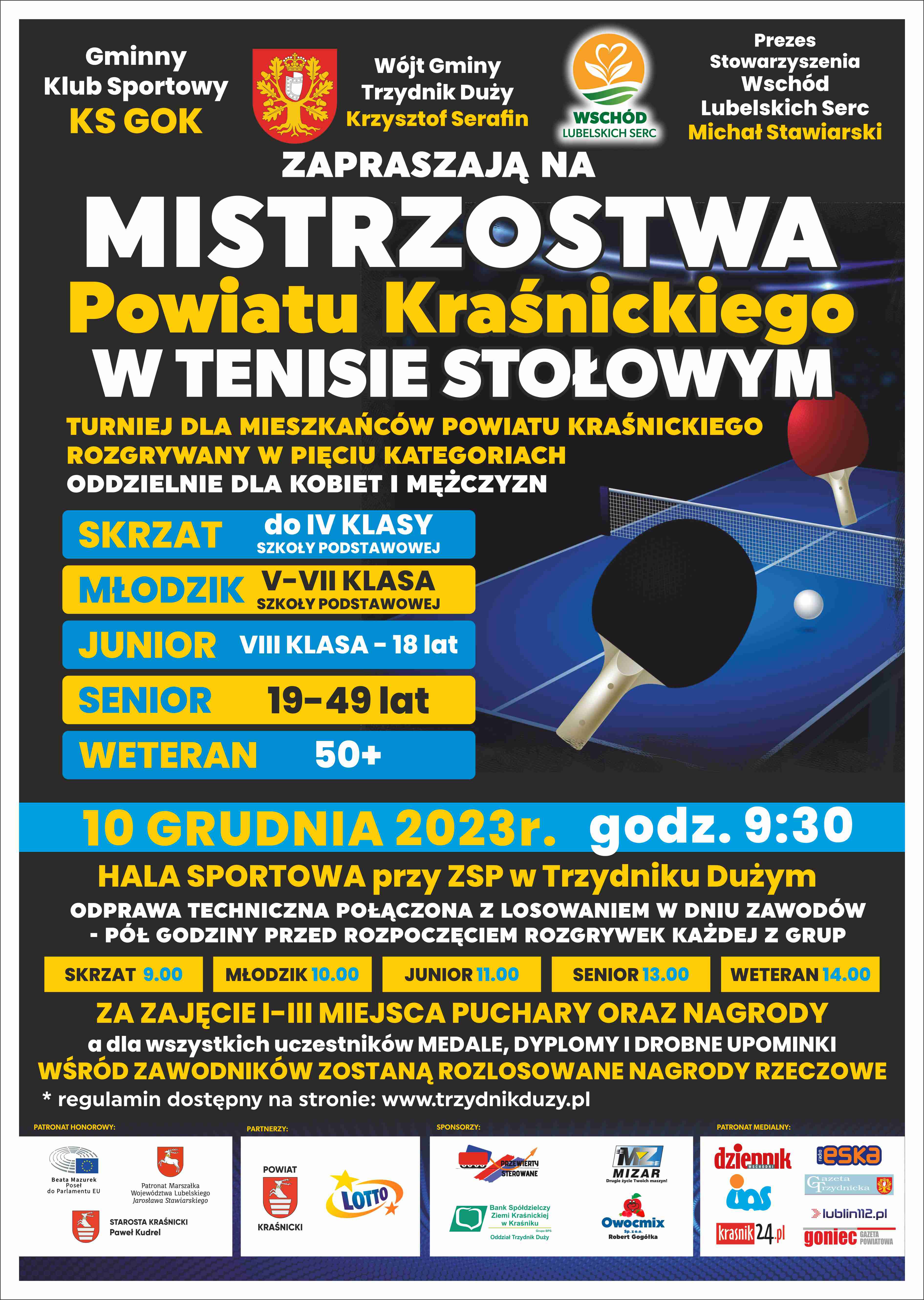 Mistrzostwa Powiatu Kraśnickiego w Tenisie Stołowym - zdjęcie