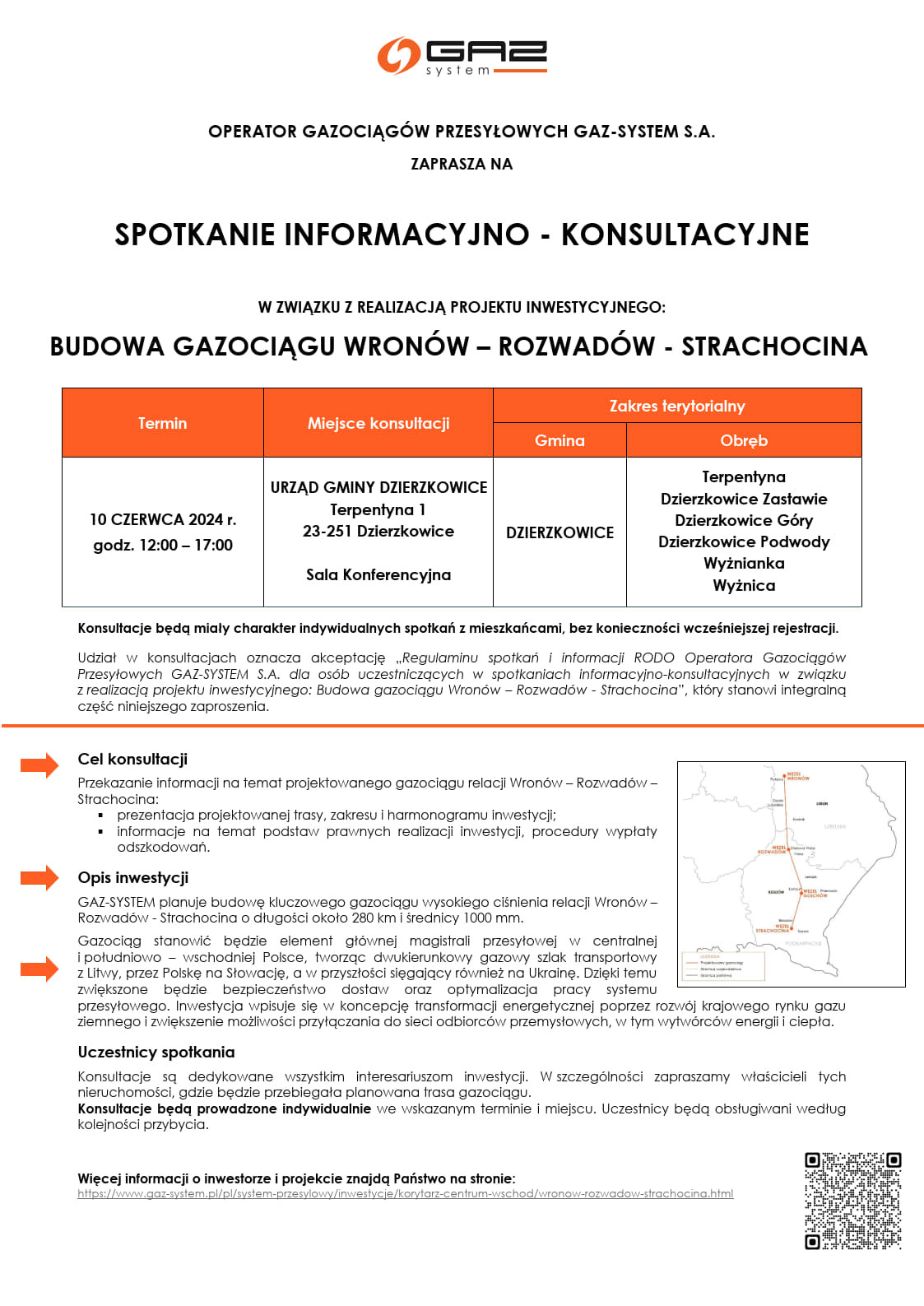 Spotkanie informacyjno - konsultacyjne budowa gazociągu Wronów-Rozwadów-Strachocina - zdjęcie