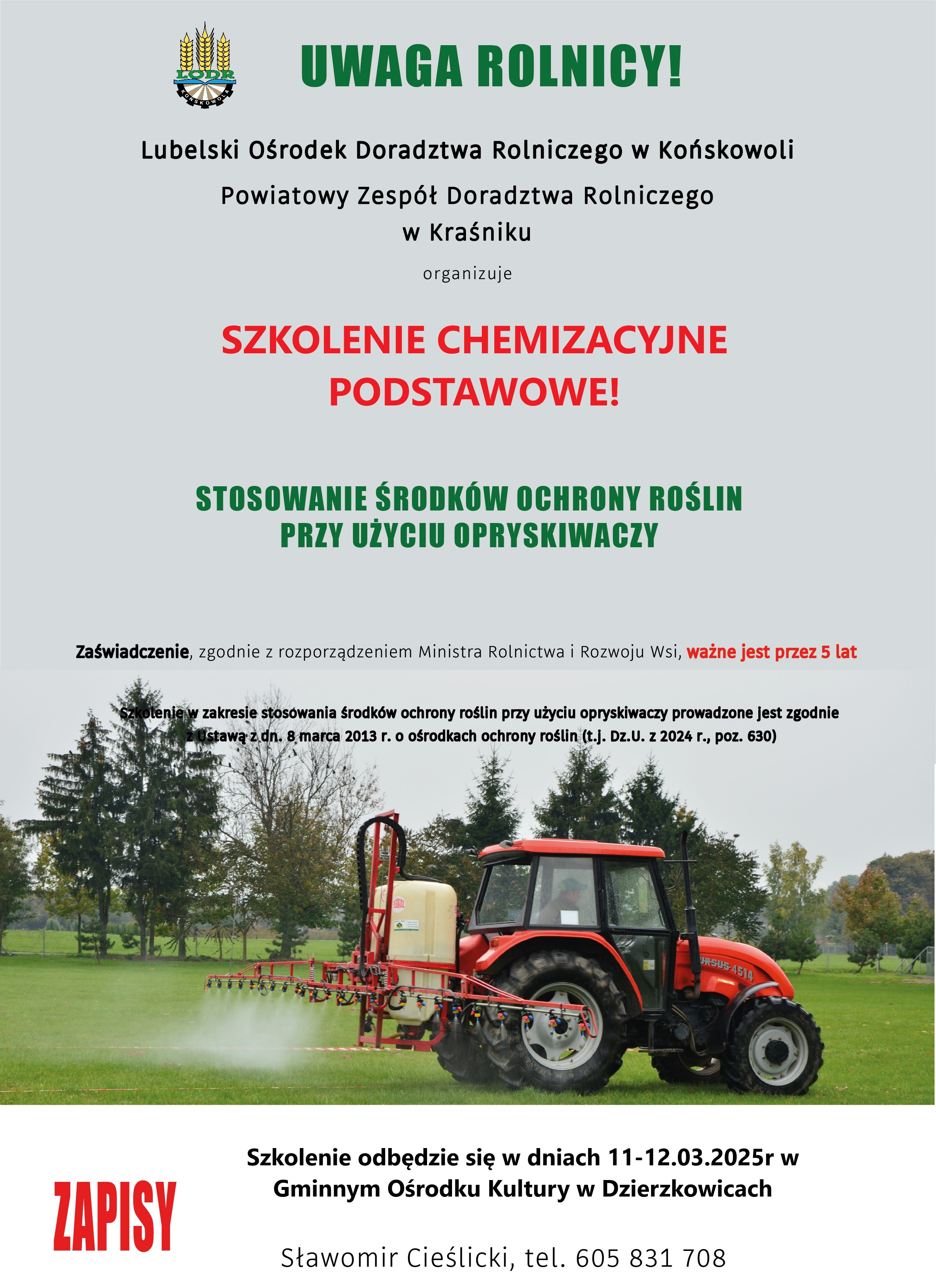 Szkolenie Chemizacyjne Podstawowe 11-12.03.2025 r. - zdjęcie