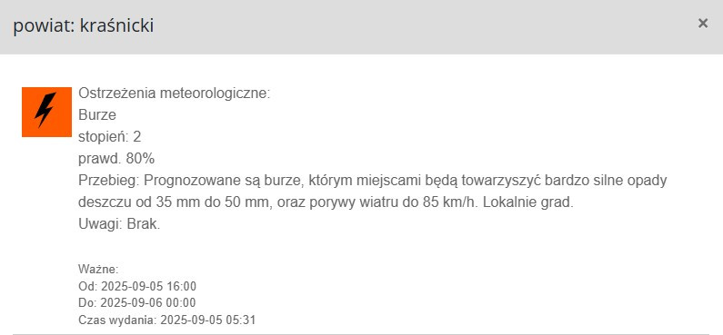 Ostrzeżenia meteorologiczne: Burze - zdjęcie