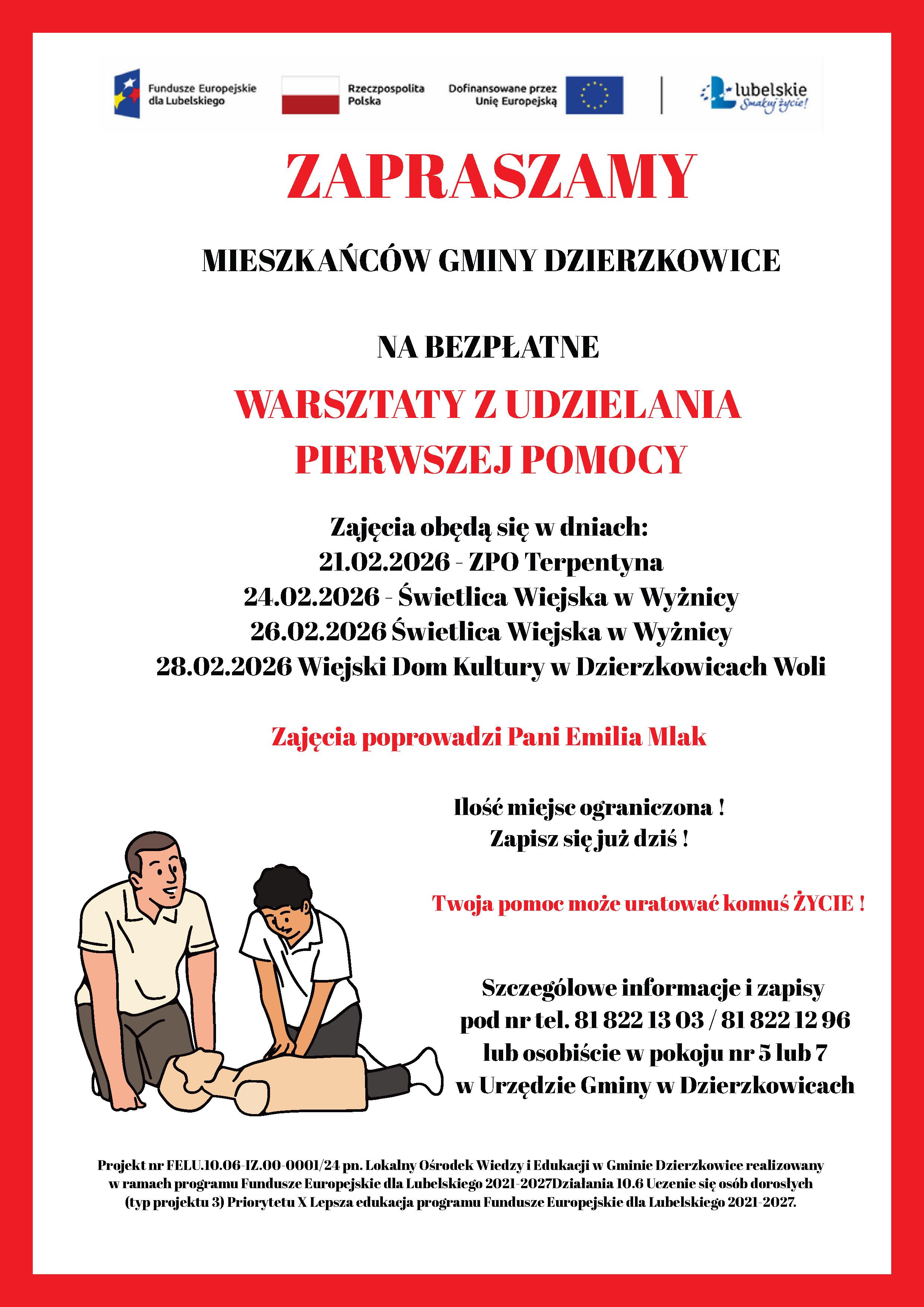 Bezpłatne warsztaty z udzielania pierwszej pomocy