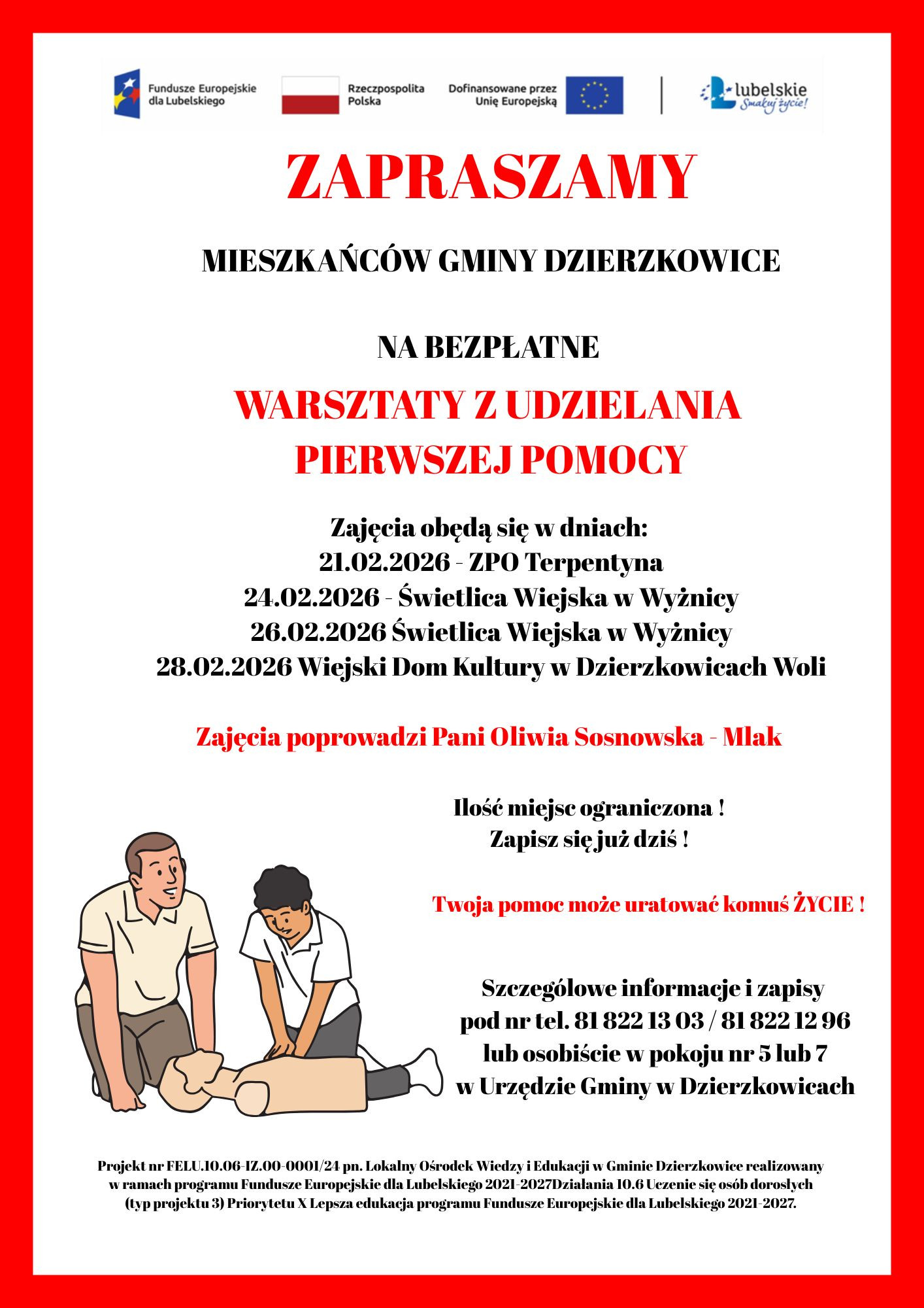 Bezpłatne warsztaty z udzielania pierwszej pomocy