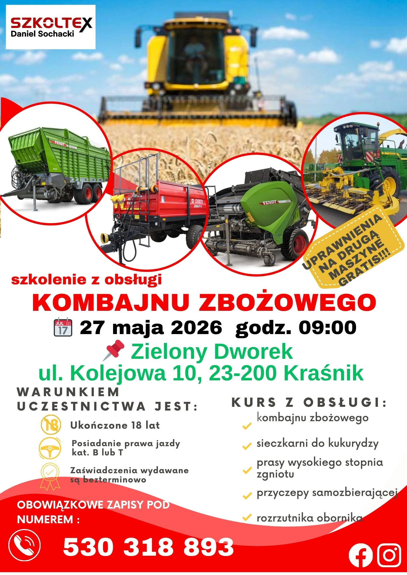 Szkolenie z obsługi maszyn żniwnych