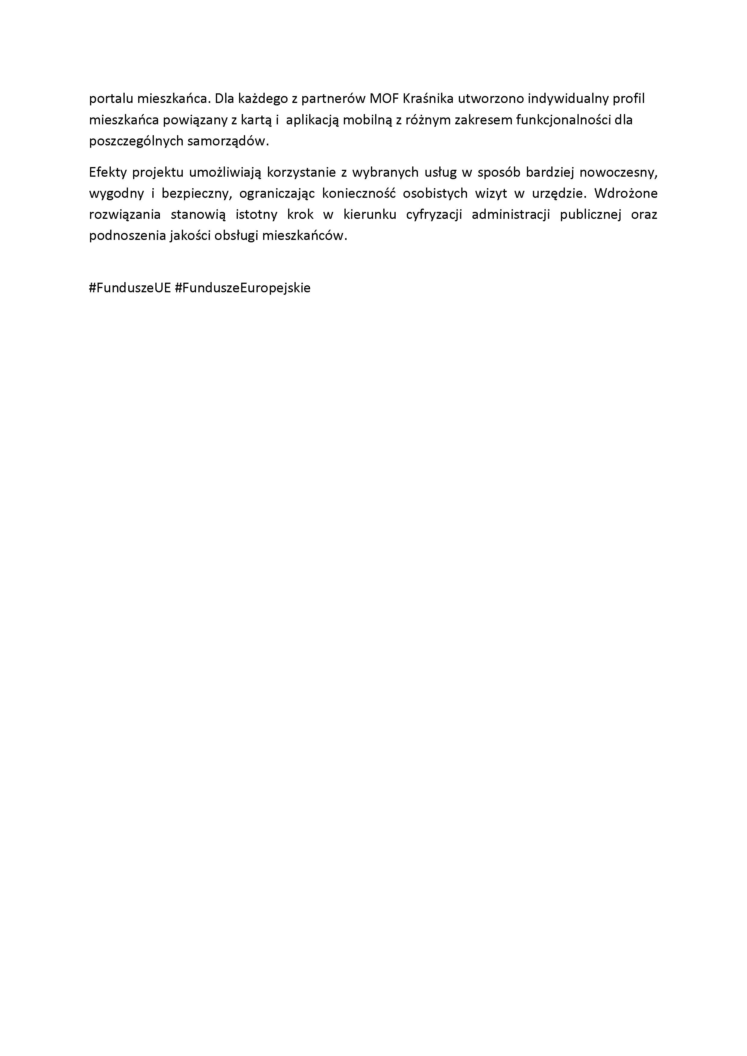 Realizacja strategii ZIT MOF Kraśnika poprzez rozwój e-usług