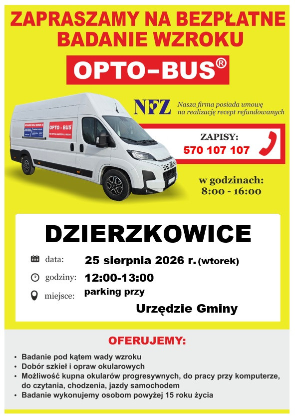 Bezpłatne badanie wzroku - 25/08/2026r.