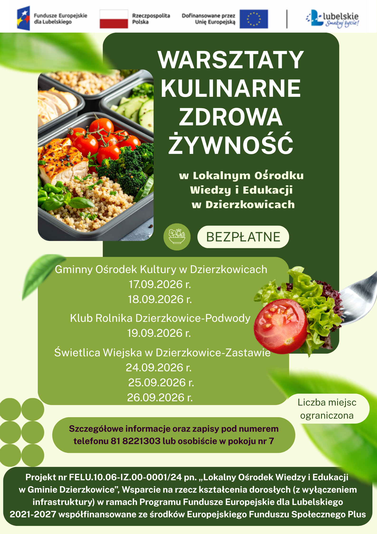 Warsztaty kulinarne zdrowa żywność