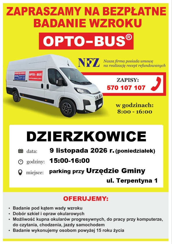 Bezpłatne badanie wzroku 9 listopada 2026r.