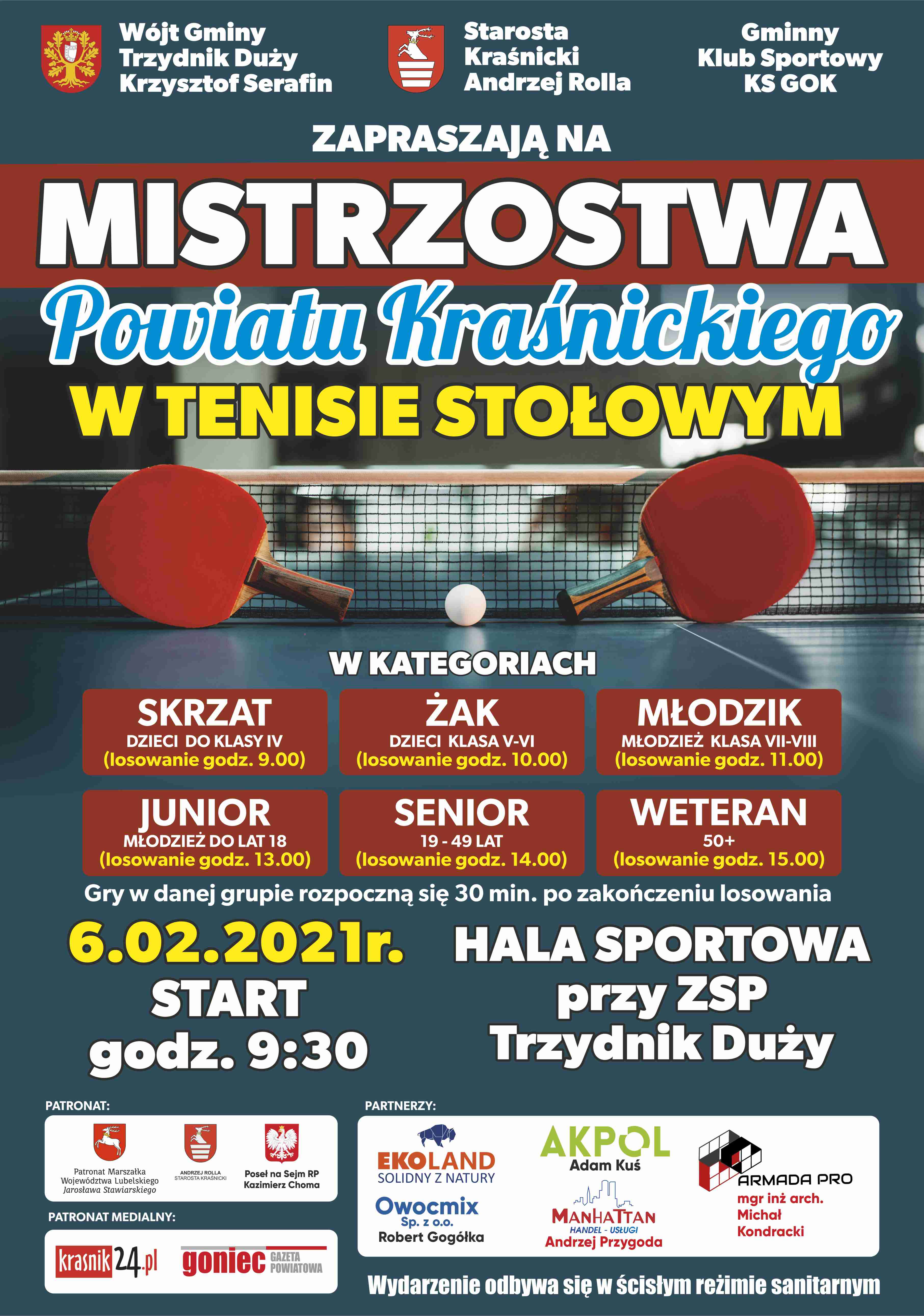Mistrzostwa Powiatu Kraśnickiego w Tenisie Stołowym.