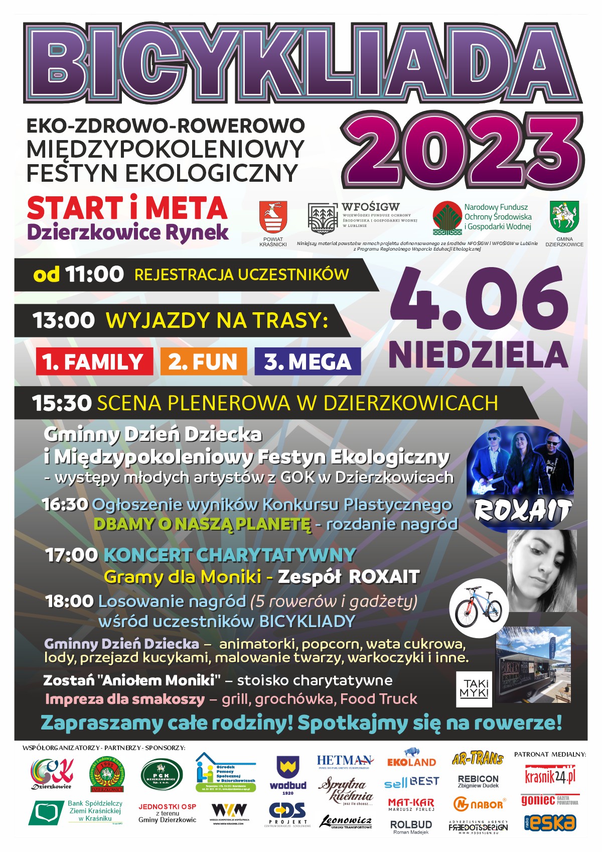 BICYKLIADA 2023 EKO-ZDROWO-ROWEROWO MIĘDZYPOKOLENIOWY FESTYN EKOLOGICZNY - zdjęcie