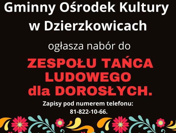 Nabór chętnych do zespołu tańca ludowego dla dorosłych - zdjęcie