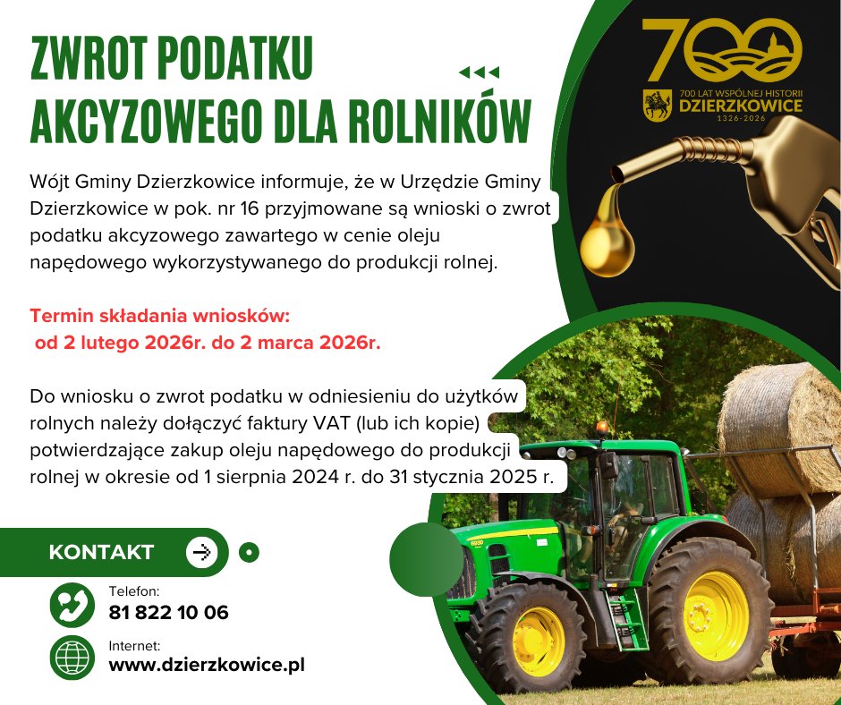 Zwrot podatku akcyzowego dla rolników.