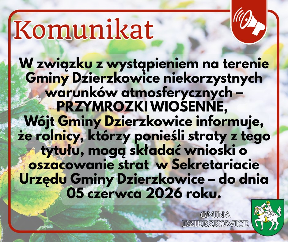 Szacowanie strat - przymrozki wiosenne