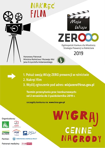 I Ogólnopolski Konkurs dla młodzieży "Moja Wizja Zero - Strategia Prewencji w Rolnictwie"  - zdjęcie